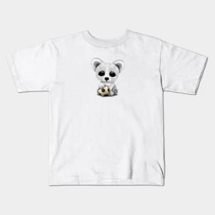 Cute Baby Polar Bear With Football Soccer Ball Kids T-Shirt